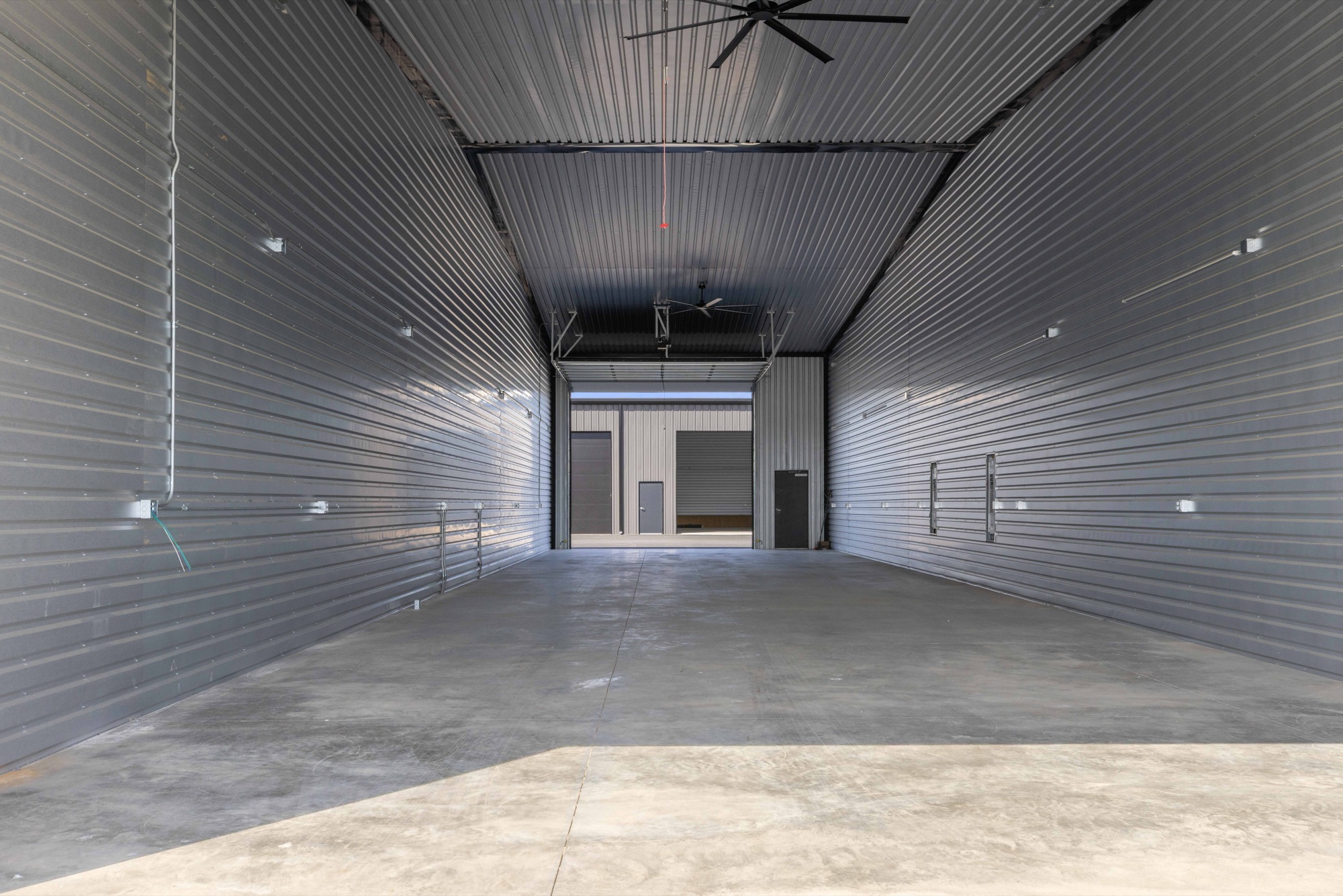 Bright, clean climate-controlled garage condo interior